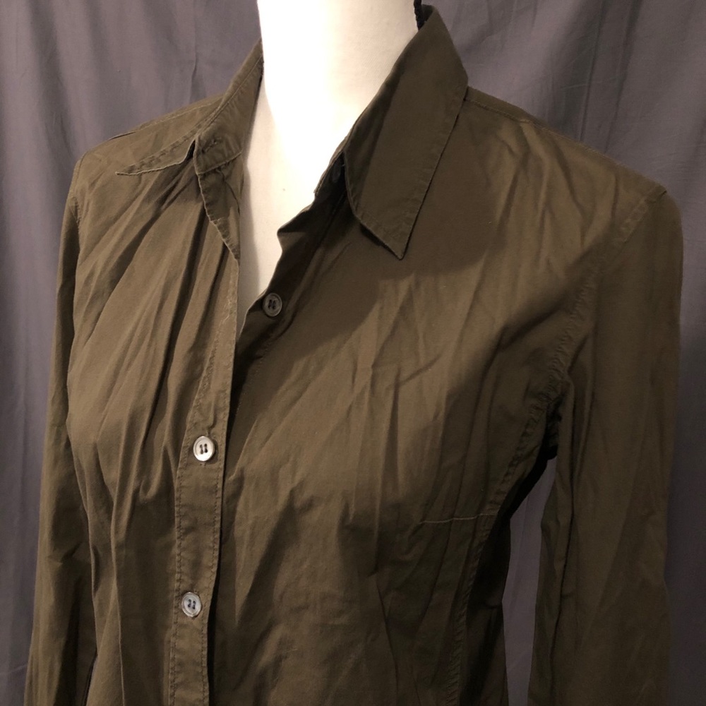 EUC J Crew Olive Green Fitted Button Down Shirt